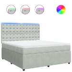 Giroletto a Molle con Materasso Grigio Chiaro 180x200cm Velluto