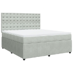 Giroletto a Molle con Materasso Grigio Chiaro 180x200cm Velluto