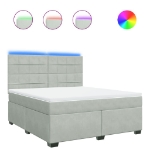 Giroletto a Molle con Materasso Grigio Chiaro 180x200cm Velluto