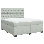 Giroletto a Molle con Materasso Grigio Chiaro 180x200cm Velluto