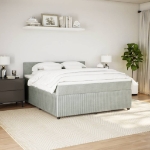 Giroletto a Molle con Materasso Grigio Chiaro 180x200cm Velluto