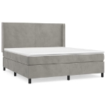 Giroletto a Molle con Materasso Grigio Chiaro 180x200cm Velluto