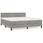 Giroletto a Molle con Materasso Grigio Chiaro 180x200cm Velluto