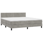 Giroletto a Molle con Materasso Grigio Chiaro 180x200cm Velluto
