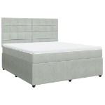 Giroletto a Molle con Materasso Grigio Chiaro 180x200cm Velluto