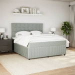 Giroletto a Molle con Materasso Grigio Chiaro 180x200cm Velluto