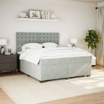 Giroletto a Molle con Materasso Grigio Chiaro 180x200cm Velluto