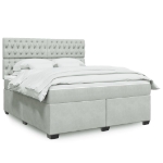 Giroletto a Molle con Materasso Grigio Chiaro 180x200cm Velluto