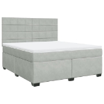 Giroletto a Molle con Materasso Grigio Chiaro 180x200cm Velluto