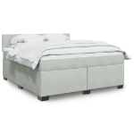 Giroletto a Molle con Materasso Grigio Chiaro 180x200cm Velluto