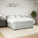 Giroletto a Molle con Materasso Grigio Chiaro 180x200cm Velluto