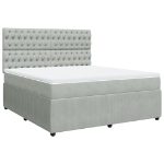 Giroletto a Molle con Materasso Grigio Chiaro 180x200cm Velluto