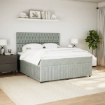 Giroletto a Molle con Materasso Grigio Chiaro 180x200cm Velluto
