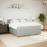 Giroletto a Molle con Materasso Grigio Chiaro 180x200cm Velluto