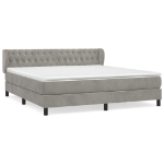Giroletto a Molle con Materasso Grigio Chiaro 180x200cm Velluto