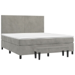 Giroletto a Molle con Materasso Grigio Chiaro 180x200cm Velluto