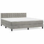 Giroletto a Molle con Materasso Grigio Chiaro 180x200cm Velluto
