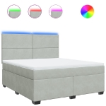 Giroletto a Molle con Materasso Grigio Chiaro 180x200cm Velluto