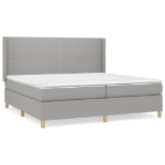 Giroletto a Molle con Materasso Grigio Chiaro 200x200cm Tessuto