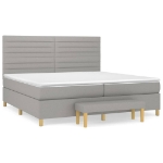 Giroletto a Molle con Materasso Grigio Chiaro 200x200cm Tessuto