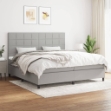 Giroletto a Molle con Materasso Grigio Chiaro 200x200cm Tessuto