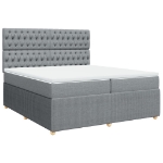 Giroletto a Molle con Materasso Grigio Chiaro 200x200cm Tessuto