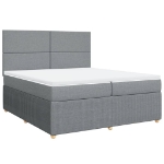 Giroletto a Molle con Materasso Grigio Chiaro 200x200cm Tessuto