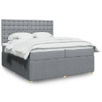 Giroletto a Molle con Materasso Grigio Chiaro 200x200cm Tessuto
