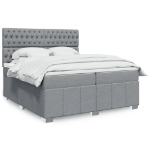 Giroletto a Molle con Materasso Grigio Chiaro 200x200cm Tessuto