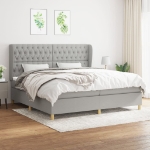 Giroletto a Molle con Materasso Grigio Chiaro 200x200cm Tessuto