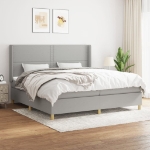 Giroletto a Molle con Materasso Grigio Chiaro 200x200cm Tessuto