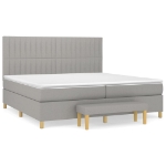 Giroletto a Molle con Materasso Grigio Chiaro 200x200cm Tessuto