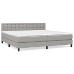 Giroletto a Molle con Materasso Grigio Chiaro 200x200cm Tessuto