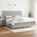 Giroletto a Molle con Materasso Grigio Chiaro 200x200cm Tessuto