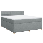Giroletto a Molle con Materasso Grigio Chiaro 200x200cm Tessuto