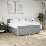 Giroletto a Molle con Materasso Grigio Chiaro 200x200cm Tessuto