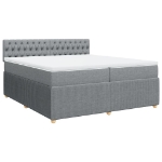 Giroletto a Molle con Materasso Grigio Chiaro 200x200cm Tessuto