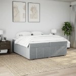Giroletto a Molle con Materasso Grigio Chiaro 200x200cm Tessuto