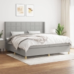 Giroletto a Molle con Materasso Grigio Chiaro 200x200cm Tessuto