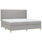 Giroletto a Molle con Materasso Grigio Chiaro 200x200cm Tessuto