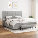 Giroletto a Molle con Materasso Grigio Chiaro 200x200cm Tessuto