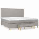 Giroletto a Molle con Materasso Grigio Chiaro 200x200cm Tessuto