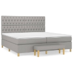 Giroletto a Molle con Materasso Grigio Chiaro 200x200cm Tessuto