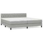 Giroletto a Molle con Materasso Grigio Chiaro 200x200cm Tessuto
