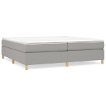 Giroletto a Molle con Materasso Grigio Chiaro 200x200cm Tessuto
