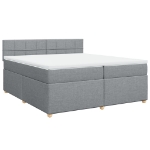 Giroletto a Molle con Materasso Grigio Chiaro 200x200cm Tessuto