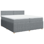 Giroletto a Molle con Materasso Grigio Chiaro 200x200cm Tessuto