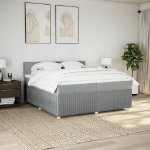 Giroletto a Molle con Materasso Grigio Chiaro 200x200cm Tessuto