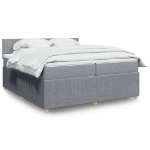 Giroletto a Molle con Materasso Grigio Chiaro 200x200cm Tessuto