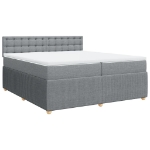 Giroletto a Molle con Materasso Grigio Chiaro 200x200cm Tessuto